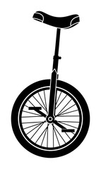 Unicycle Silhouette - Minimalist Vector Illustration © Tharindu