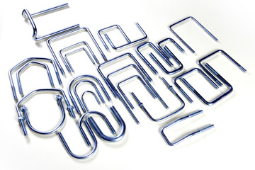 steel screws on a white background