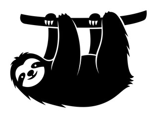 Obraz premium Sloth Silhouette - Minimalist Vector Illustration
