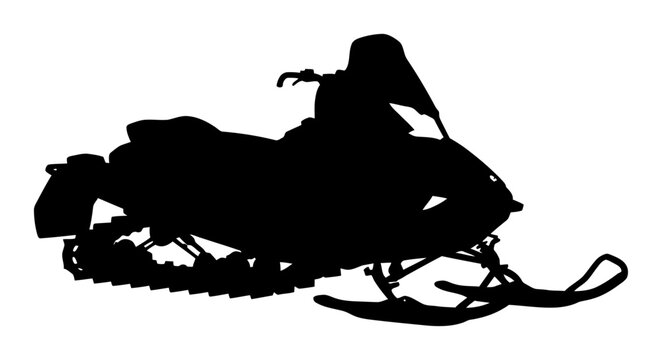 Snowmobile Silhouette - Minimalist Vector Illustration