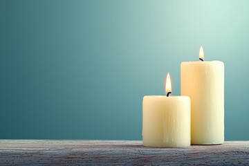 Candle flame wax minimal calm decor romantic light candle flame wax minimal calm decor romantic still life warm glow soft focus blue background