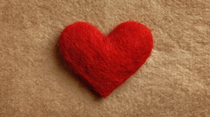 Obraz premium Red felt heart decoration
