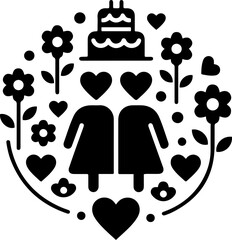Lesbian Wedding Celebration Icon