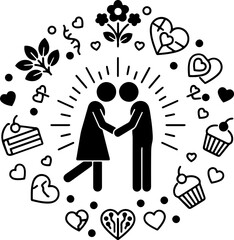 Romantic Couple Love Icon
