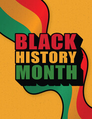 Black History Month design with Pan-African colors symbolizing heritage, pride, and unity