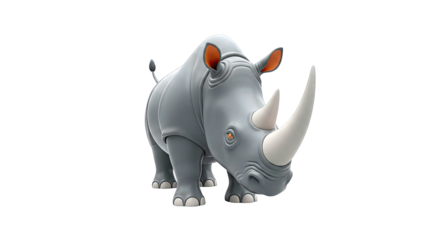 Cartoon Rhinoceros 3D Model