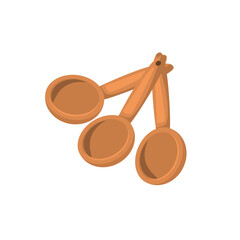 Measuring spoon set icon vector, wooden measuring spoons icon, kitchen utensil for accurate cooking and baking measurements vector illustration