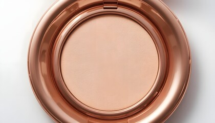 Luxurious rose gold makeup compact with beige powder