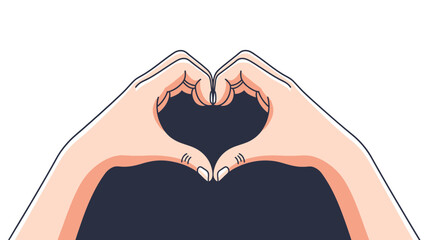 Fototapeta premium Expressive hands forming a heart shape against a dark background, symbolizing profound love and connection.