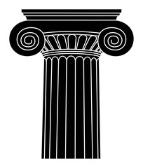 Ionic Column Silhouette - Minimalist Vector