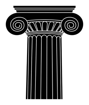 Ionic Column Silhouette - Minimalist Vector