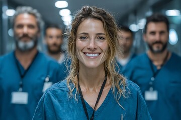 diverse hospital staff portrait. Generative AI