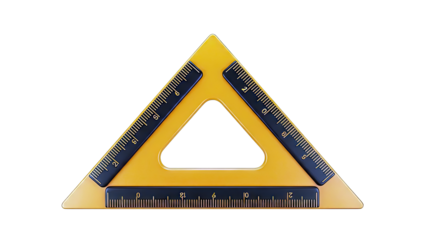 Orange Set Square with Black Ruler Markings