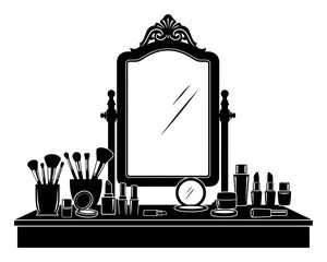 Beauty Vanity - Minimalist Silhouette Vector