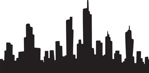 Obraz premium New York City Skyline Silhouette at Nighttime