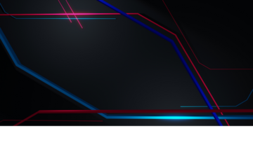 3D Render of Black Template with Neon Light Lines