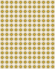 Seamless Grid of Concentric Yellow and Orange Circles