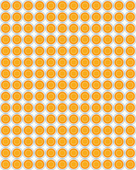 Repeating Grid of Bright Orange Circles