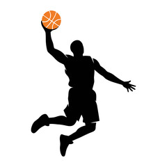 Dynamic basketball player silhouette © Shoyon