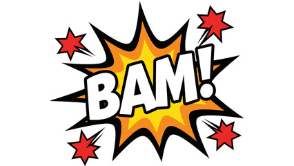 Dynamic Comic Speech Explosion "BAM!" with Stars Isolated White Background © Suro