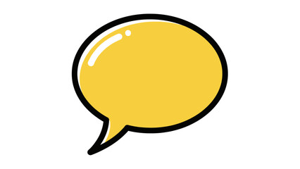 Fototapeta premium Glossy Yellow Speech Bubble with Dots Isolated White Background