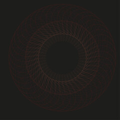Abstract Red Circular Grid Spiral on Dark Background
