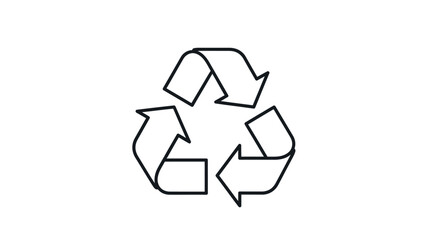 Obraz premium Green Eco-Friendly Recycle Symbol Icon on Isolated White Background