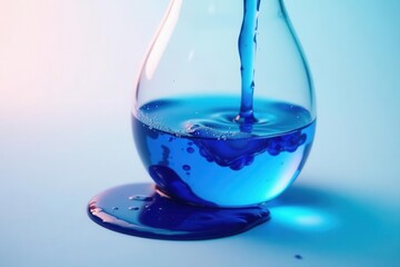 Blue food coloring slowly dissolving in cold water, swirling effect, solution, slow, education