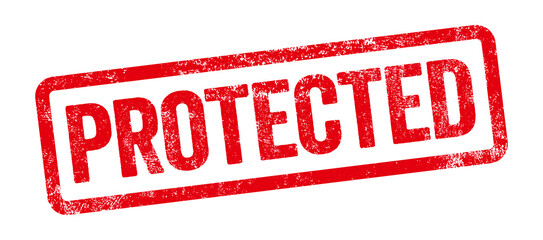 Red stamp on a white background - Protected
