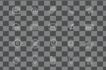 Modern User Interface Icons Collection Isolated on Transparent Background.