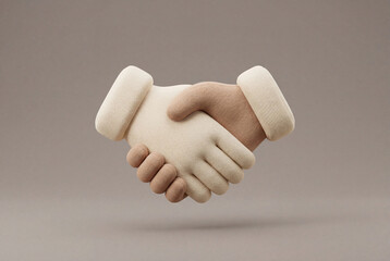 3d handshake friendship cooperation icon