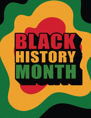 Black History Month design with Pan-African colors representing heritage,                     pride, and unity