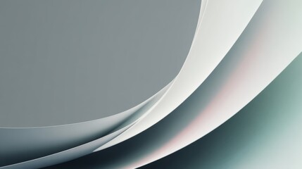 Abstract composition with smooth curves and layered shapes showcasing modern design in muted gray, light blue, and subtle pastel tones for creative projects