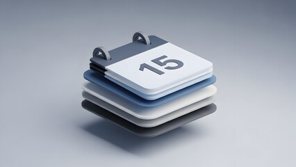 Stack of calendars with visible date 15.