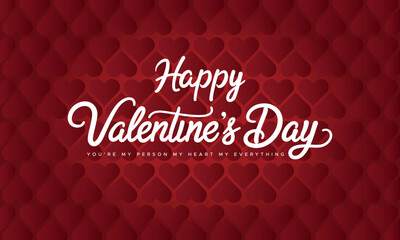 Valentine greeting card with red diamond pattern, heartfelt romantic typography