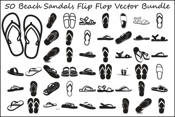 Beach Sandals Flip Flop Vector Bundle