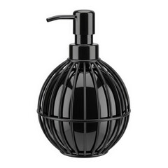 Modern black soap dispenser with cage design
