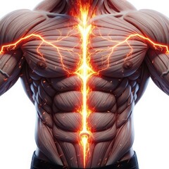 Muscular torso with electric energy