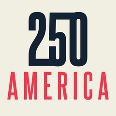 America 250 Anniversary Vector Design. Perfect for Independence Day, historical events, and patriotic themes.