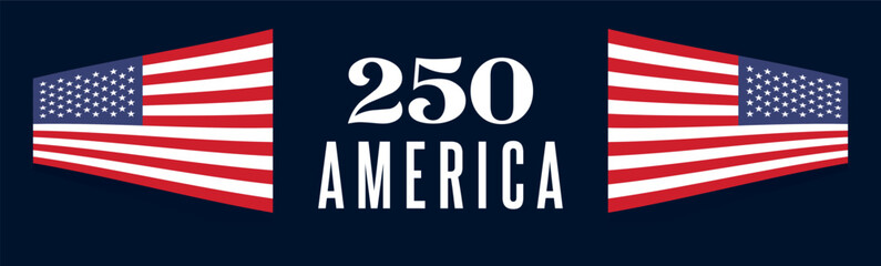 America 250 Anniversary Vector Design. Perfect for Independence Day, historical events, and patriotic themes.