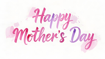 A colorful Happy Mother's Day message with pink and purple text