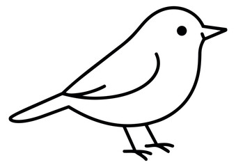 Obraz premium Minimalist hand drawn line art illustration of a bird depicting a profile view for nature and animal themes