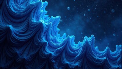 Intricate, almost fractal dark blue patterns, varying shades, art, illustration, dark blue pattern