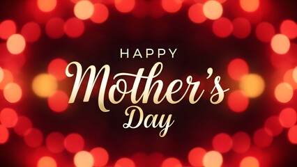 A festive Happy Mother's Day message with red and yellow lights