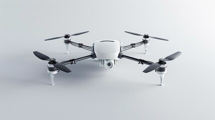 Modern drone with four propellers and sleek design, showcasing advanced technology and innovation, ideal for aerial photography and videography applications