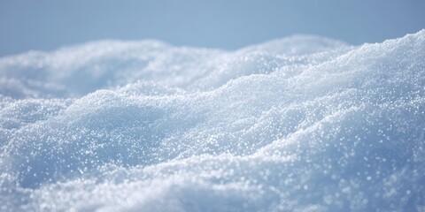 Ultra realistic close up of pristine snow surface with crystal details in resolution