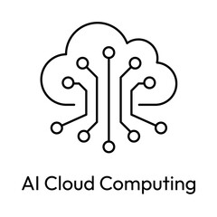Smart AI Cloud Technology Symbol for Data Processing Systems