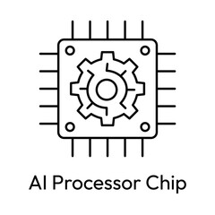 Smart AI Microchip Icon Representing Advanced Computing Systems