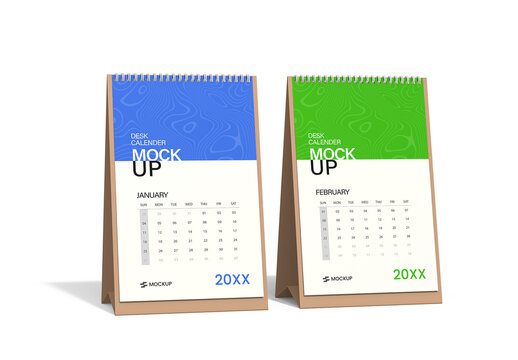 Two Desk Calender Mockup Set
