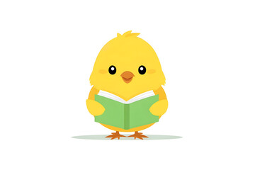 Fototapeta premium Chick reading book illustration